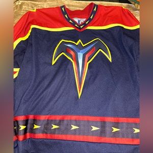 Navy Atlanta Thrashers Game Jersey- Authentic Retro